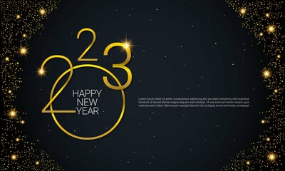 2023 Happy New Year Vector Background. Greeting Card, Banner, Poster.