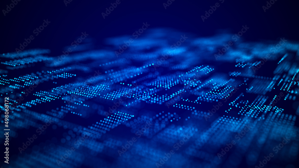 Poster abstract digital background science technology networks big data link 3d rendering.
