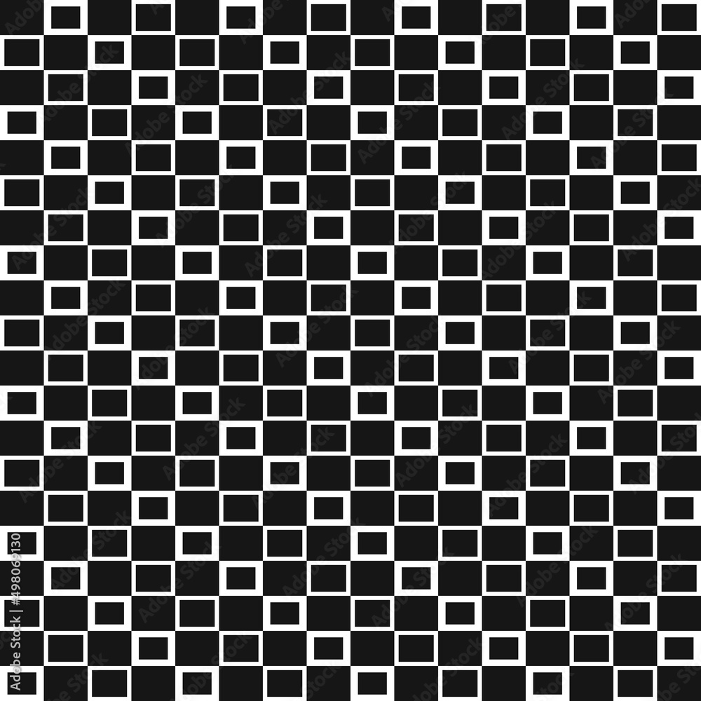 Fototapete black tiles standing almost point-blank to one another. vector and seamless pattern of square tiles.
