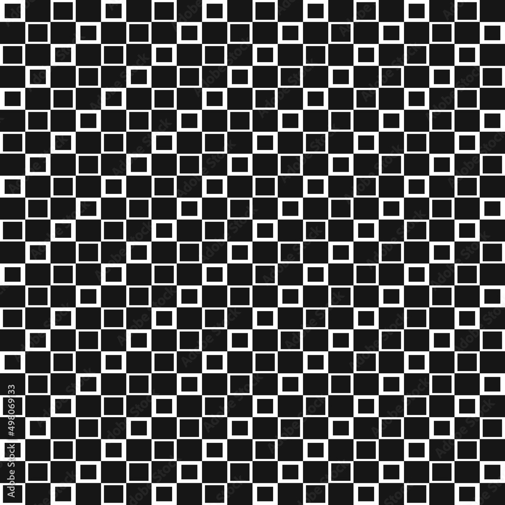 Poster Black tiles standing almost point-blank to one another. Vector and seamless pattern of square tiles.