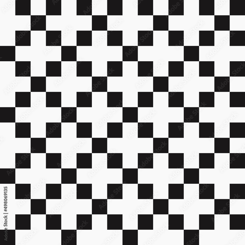 Poster Black squares in a checkered arrangement. Vector and black chess fields.