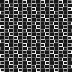 Black tiles standing almost point-blank to one another. Vector and seamless pattern of square tiles. Simple seamless black tiles.