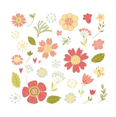Spring ornamental elements in vector for any holiday design.