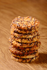 Black tee and tasty cookies at breakfast