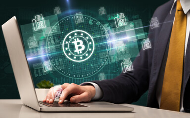 business hand working in stock market