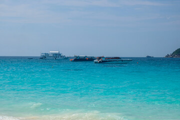 Beautiful scene of seascape, Sunny day, the natural landscape of gorgeous tropical beaches and the sea