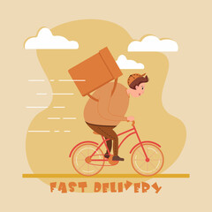courier ride a bike, express delivery service