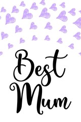 Happy Mother's Day Heart-Typocraphic illustration vector Calligraphy Background, celebration card,printable, ornaments celebrations, gift card invitation