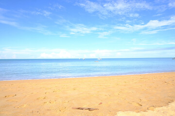 Fototapeta na wymiar Beautiful beach with sky and sunshine and sea view
