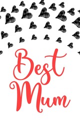 Happy Mother's Day Heart-Typocraphic illustration vector Calligraphy Background, celebration card,printable, ornaments celebrations, gift card invitation