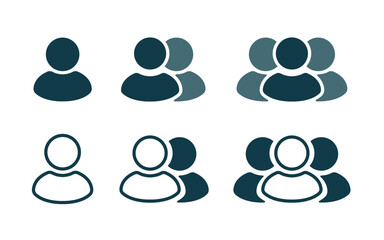 Group people icon set in trendy flat style. Persons symbol infographics website design, logo, app, UI isolated. Human pictogram.