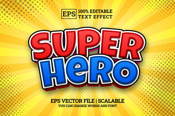 super hero comic pop art text style effect