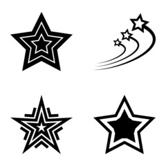 Obraz premium Stars1-2starfall Flat Icon Set Isolated On White Background