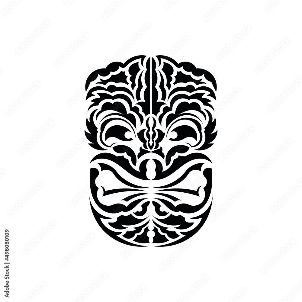 Wall mural tribal mask. traditional totem symbol. hawaiian style. vector illustration isolated on white backgro