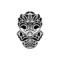Tribal mask. Traditional totem symbol. Hawaiian style. Vector isolated on white background.