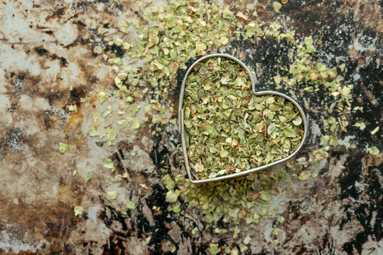 Dried Marjoram Herb in a Heart Shape