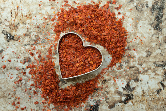 Aleppo Peppers in a Heart Shape