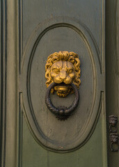 golden lion door knocker