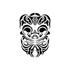 Pattern mask. Traditional totem symbol. Black ornament. Vector illustration isolated on white background.