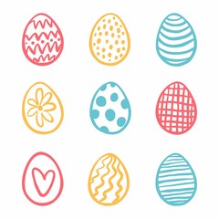 Easter eggs drawn by hand