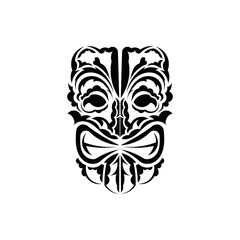 Pattern mask. Traditional totem symbol. Polynesian style. Vector over white background.