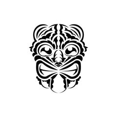 Pattern mask. Black tattoo in the style of the ancient tribes. Simple style. Vector illustration isolated on white background.