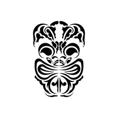Pattern mask. Black tattoo in the style of the ancient tribes. Simple style. Vector isolated on white background.