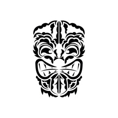 Pattern mask. Black tattoo in the style of the ancient tribes. Simple style. Vector over white background.