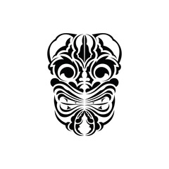 Pattern mask. Black tattoo in the style of the ancient tribes. Black ornament. Vector illustration isolated on white background.