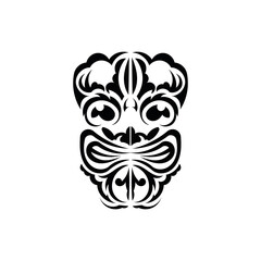 Pattern mask. Black tattoo in the style of the ancient tribes. Maori style. Vector illustration isolated on white background.