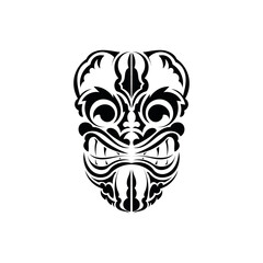 Pattern mask. Black tattoo in the style of the ancient tribes. Maori style. Vector isolated on white background.