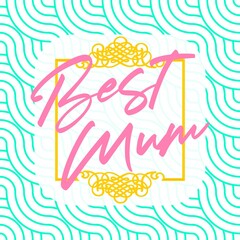 Happy Mother's Day Heart-Typocraphic illustration vector Calligraphy Background, celebration card,printable, ornaments celebrations, gift card invitation