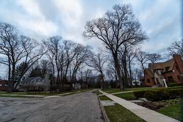 Fototapeta na wymiar Bloomfield Village Historic Neighborhood in Bloomfield Hills, MI