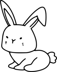 Fototapeta na wymiar Cartoon,animal,pet,sticker,rabbit,baby rabbit,cute,Easter, Rabbit year zodiac, 2023, rabbit new year, stripes, moon rabbit, coloring book, zoo