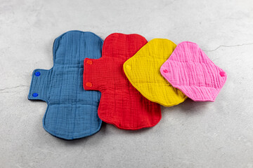 Set of reusable and washable cotton pads. Zero waste alternative concept