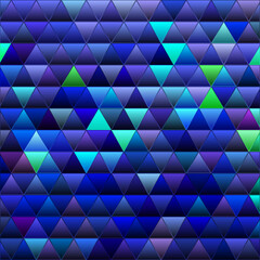 abstract vector stained-glass triangle mosaic background - blue and violet