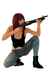 Urban fantasy woman , 3d render on white background