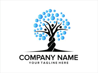 Obraz premium tree logo symbolizes teamwork and success