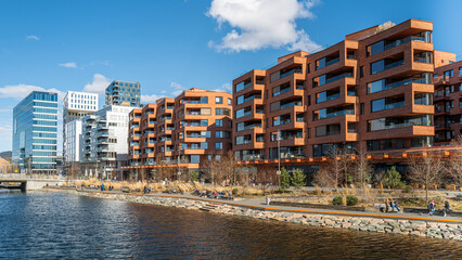 Oslo, Norway - 04.10.2022: Residential modern architecture buildings at Sørenga © borisk.photos