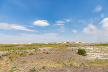 Chalk mountains (Pokrovsky mountains), Orenburg region, Southern Urals, Russia