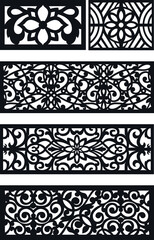 Doors and windows decoration pattern design ,laser cut vector illustration 