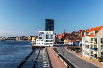 Obraz premium Pier in Sonderborg (Dan. Sønderborg), city in Southern Denmark