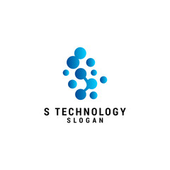 S technology  logo icon design template premium vector