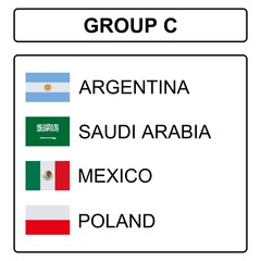 Flags of participating teams for the 2022 cup