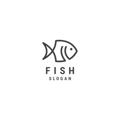 Fish line logo icon design template .premium vector
