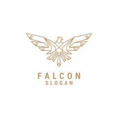 origami Line falcon logo icon design template.premium vector
