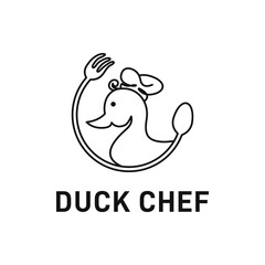 Duck With Restaurant Logo Design