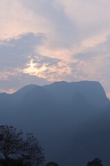 The scenery of Doi Luang Chiang Dao at sunset time in Chiang Mai, Thailand.