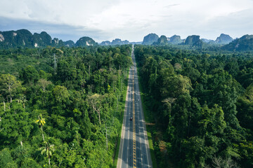 Beautiful of nature and road at Krabi, Thailand