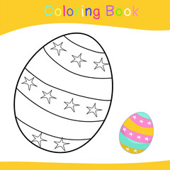 Colouring Easter bunny worksheet. Educational printable coloring worksheet. Vector set of easter bunny on white background. Motor skills education. Vector illustrations.